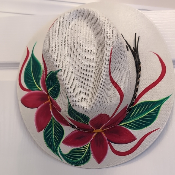 Lorenzo Hats - Hand-Painted Floral Panama Hat main image 5